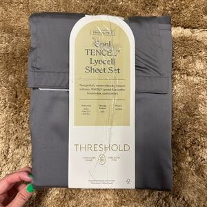 Threshold Gray Sheet Set Smooth Finish Bedding